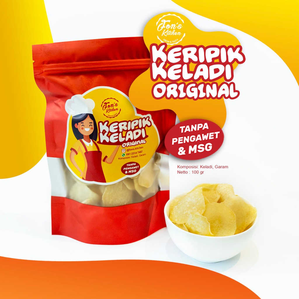 Keripik Keladi Khas Papua 110 gram Tanpa Pengawet dan Tanpa MSG - Extra Pedas