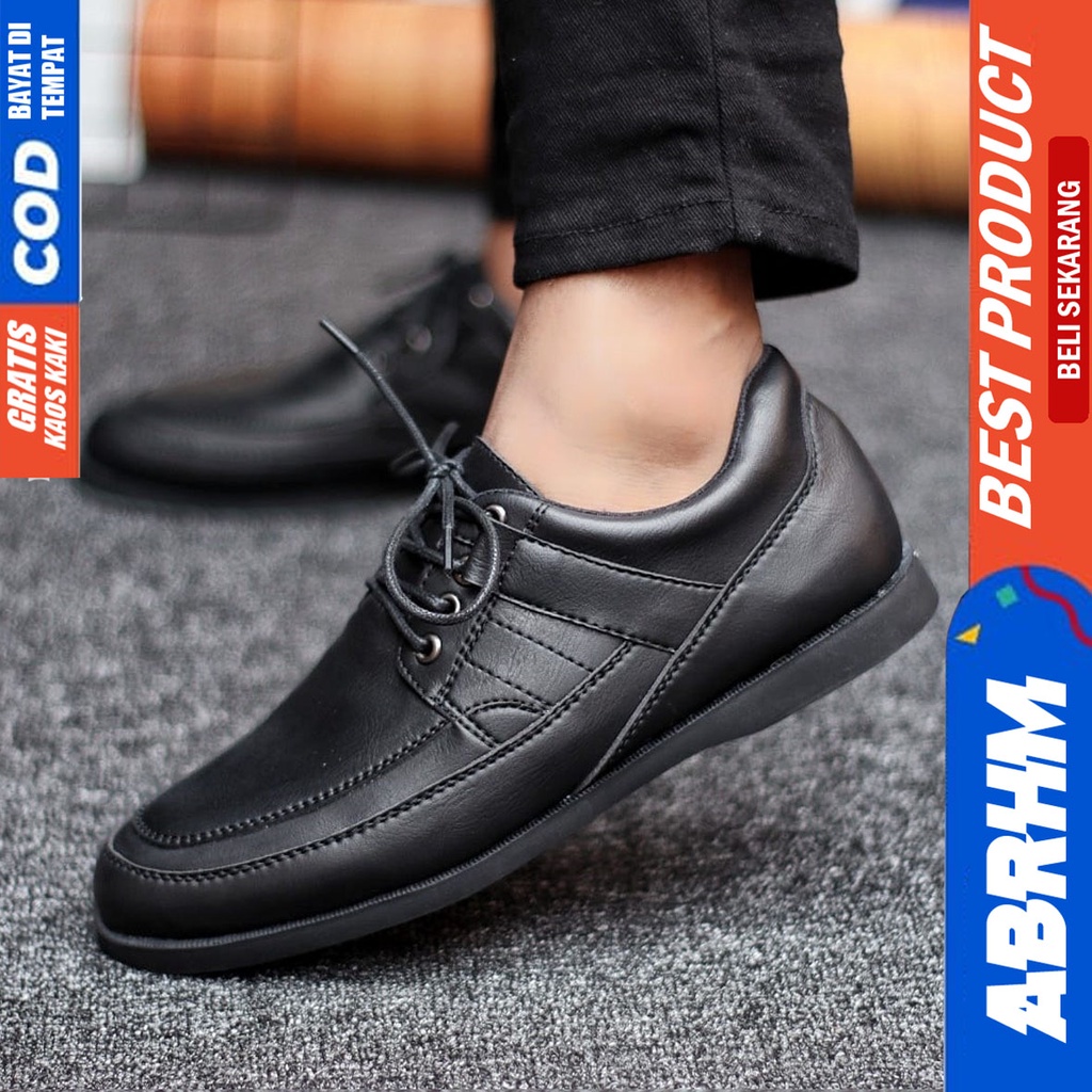 Abrhm Kario - Sepatu Formal Pria Pantofel Hitam