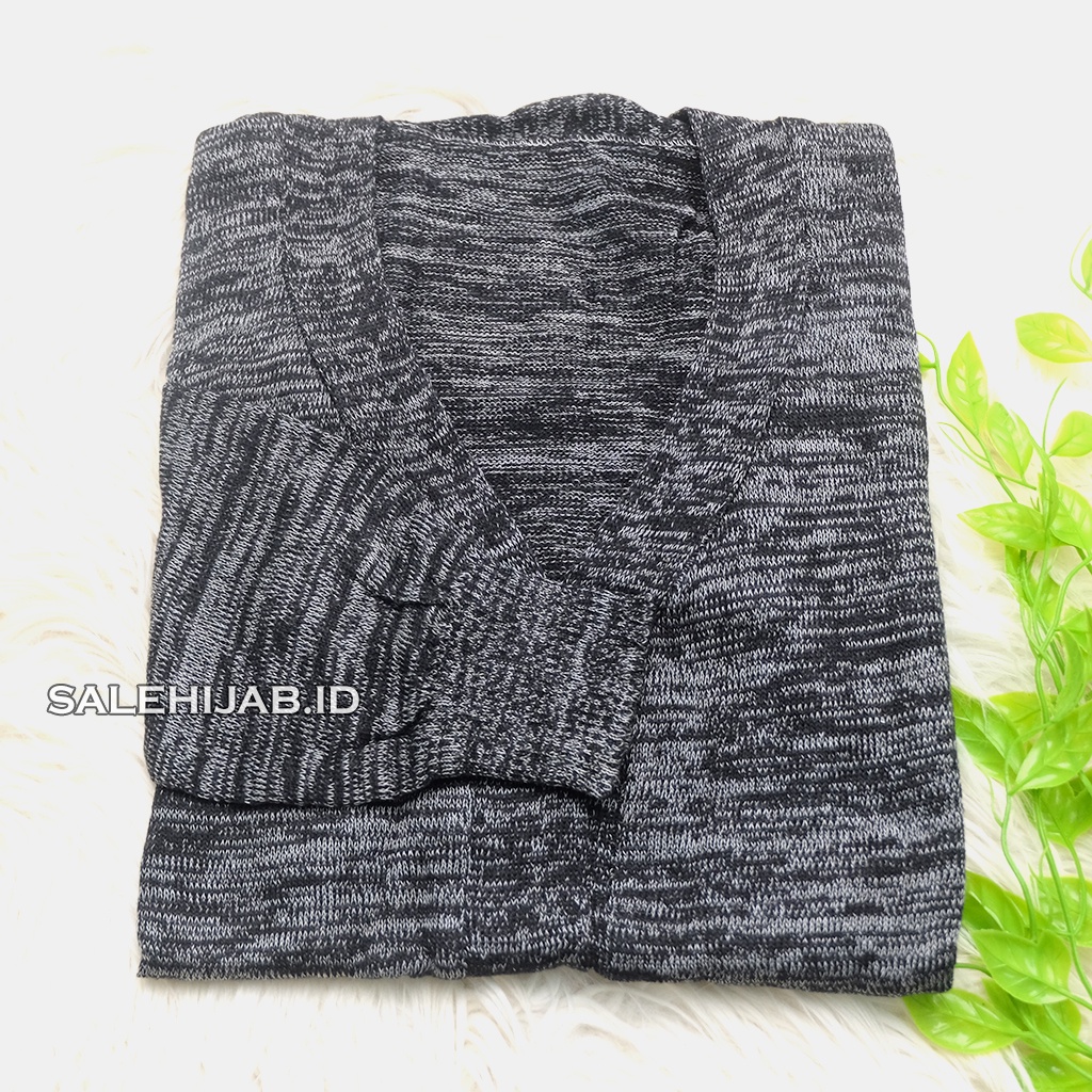 OVERSIZE CARDIGAN RAJUT TWIST PANJANG || LONG CARDI || CARDIGAN KNITWEAR TWIST PENDEK-PANJANG_HITAM