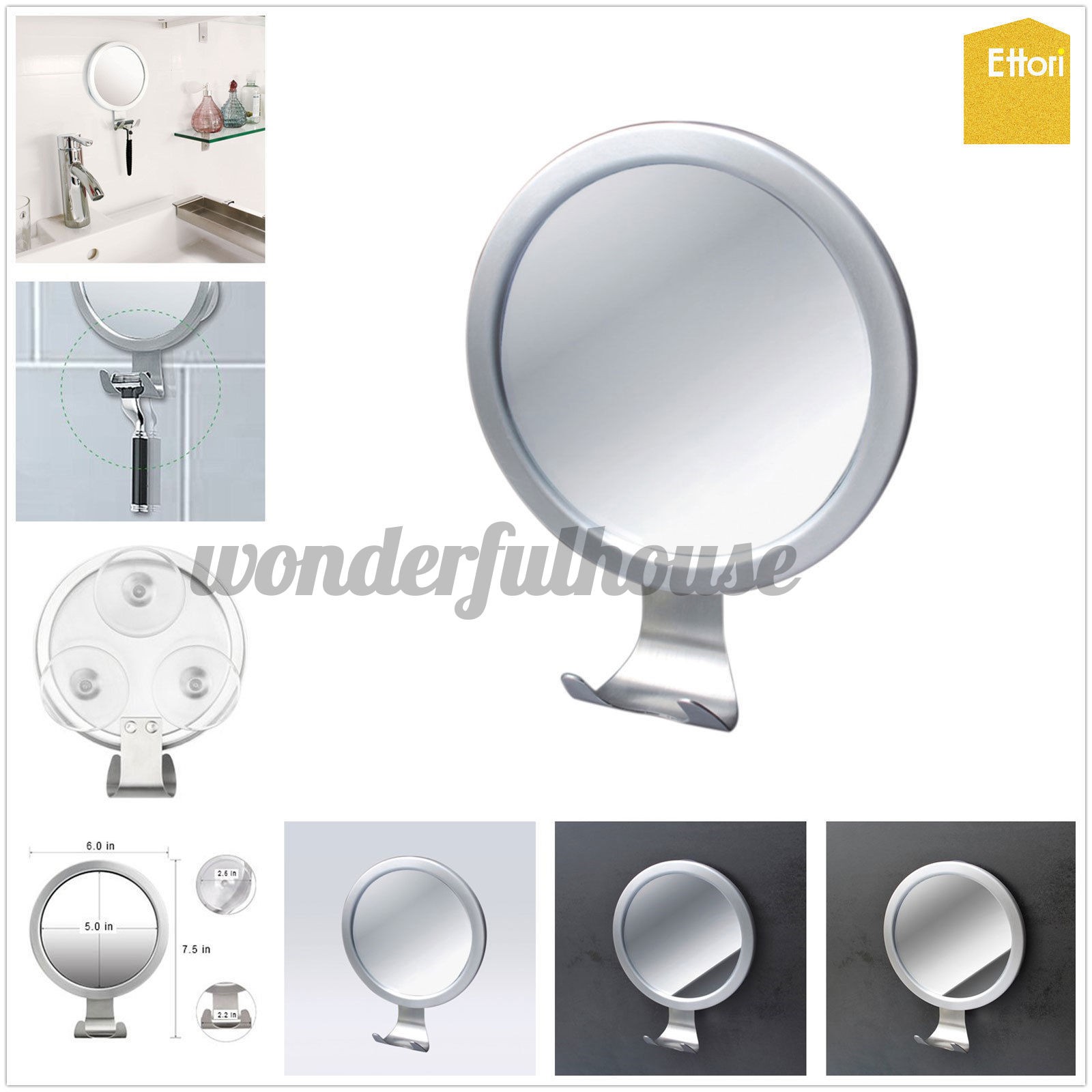 Ettori Anti Fog Shower Mirror Bathroom No Fog Shaving Fogless Fog Free Mirror Shopee Indonesia