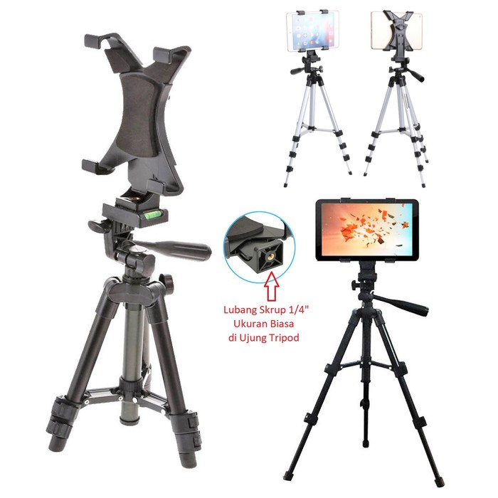 UNIVERSAL TABLET IPAD KLIP HOLDER STAND MOUNT SKRUP 1/4 BRACKET TRIPOD