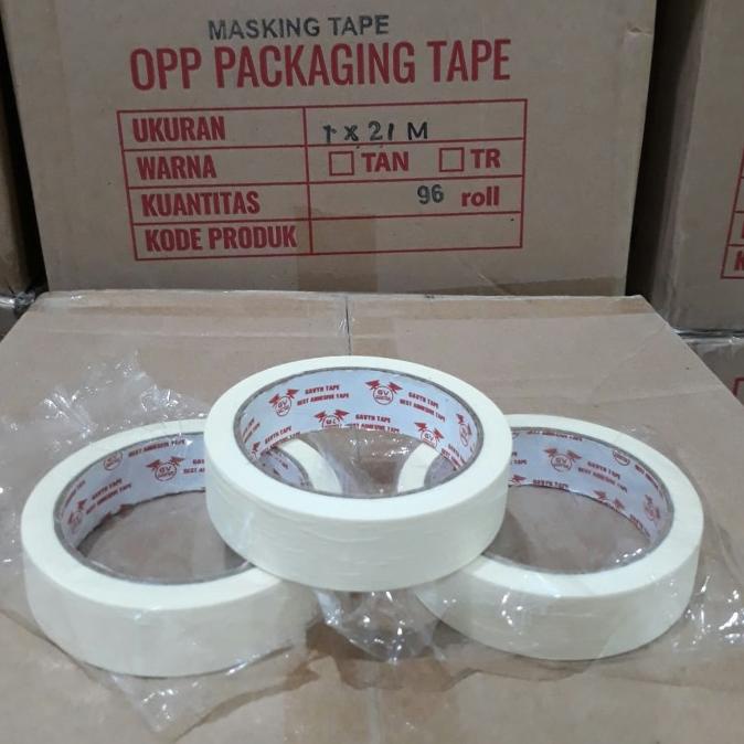 

Lakban Kertas 24mmx21m / dus 96rol masking tape murah kualitas daimaru
