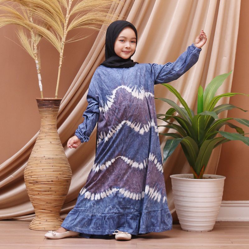 Dress Anak Perempuan Motif Tiedye 10-12 Th Katun Adem Baju Anak Karakter Lucu Cantik Murah Kekinian