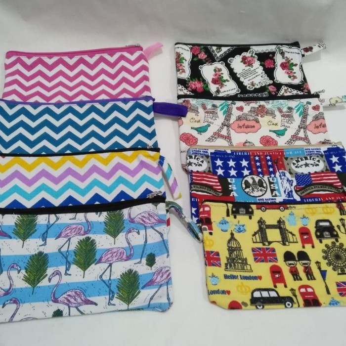 

MURAH obral tempat pensil bahan kanvas / pouch pinsil / kotak pensil murah