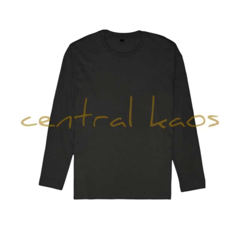 KAOS POLOS lengan panjang / Baju POLOS lengan panjang / Long Sleeve T Shirt  HITAM Cotton Combed 30s