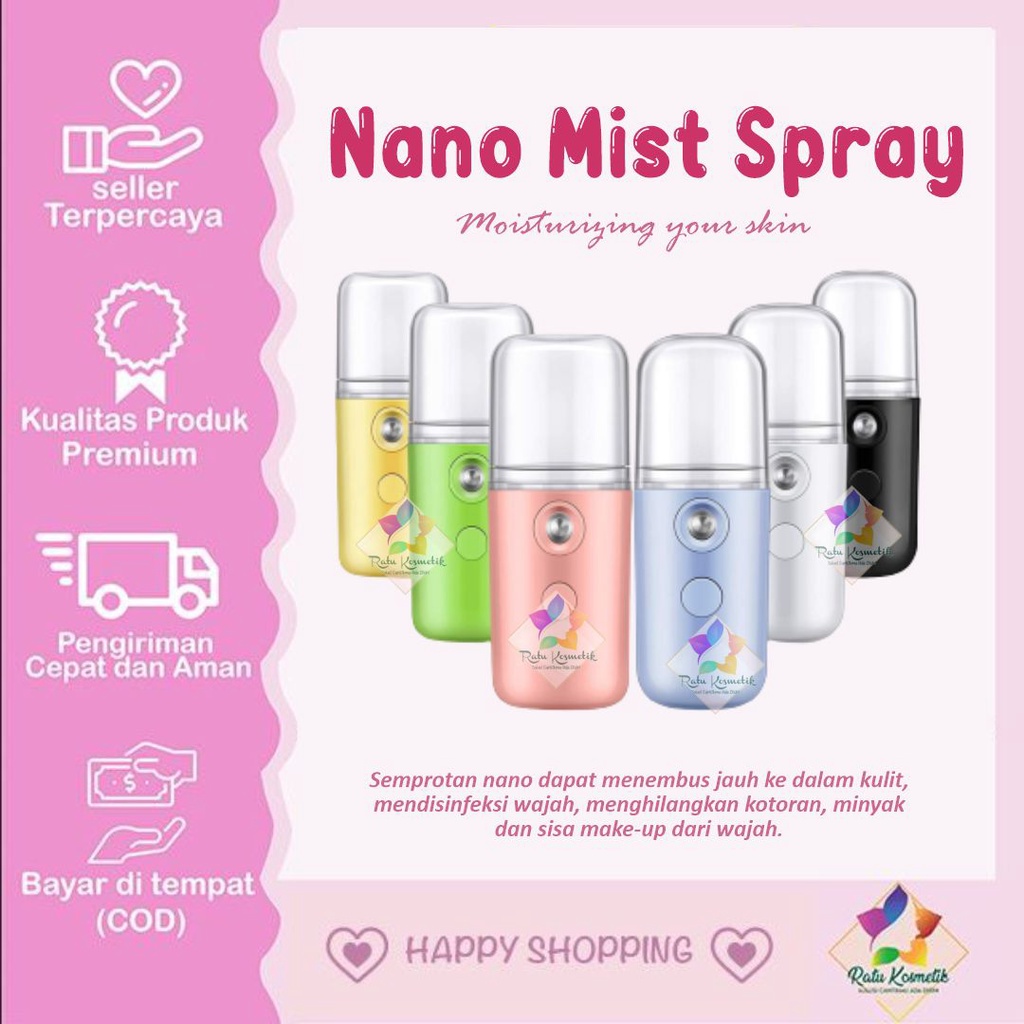 ❤ RATU ❤ Nano Spray Mini Portable | Pelembab Wajah | Mist Sprayer | USB Semprotan Perawatan Wajah Murah