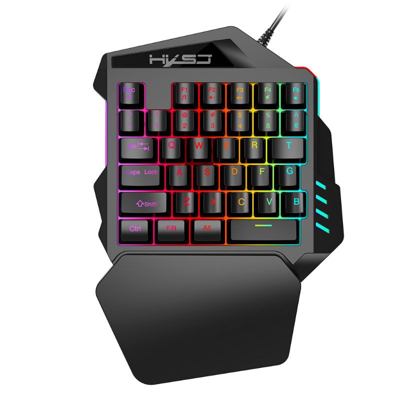Keyboard Gaming Mekanik Mini Desain Ergonomik dengan Kabel USB dan Backlight LED