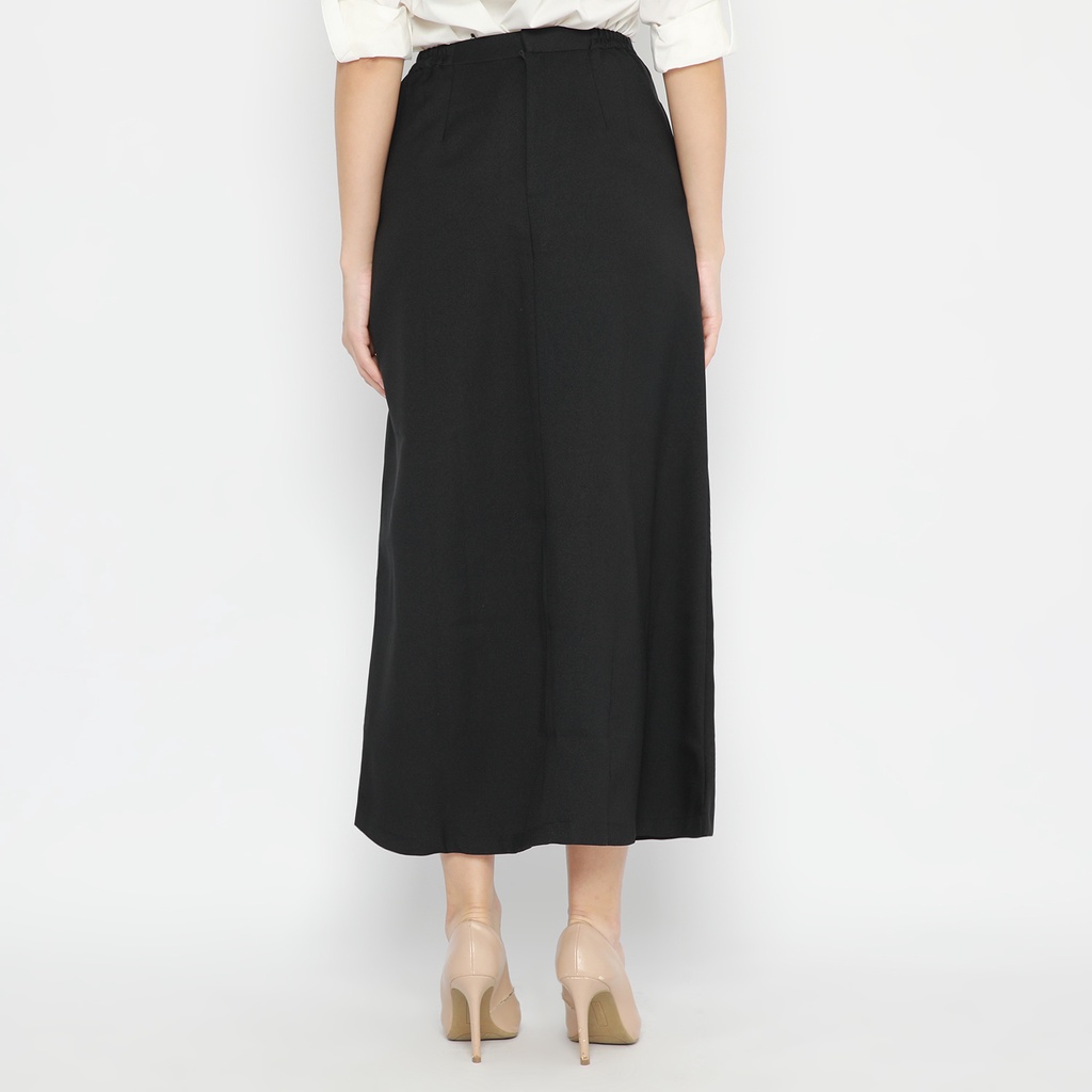 ROK KANTOR WANITA / ROK PANJANG HITAM / ROK BAHAN HITAM / ROK MAGANG HITAM / ROK WANITA HITAM / ROK BAHAN FORMAL WANITA / ROK PKL / ROK PANJANG MURAH - HITAM-4