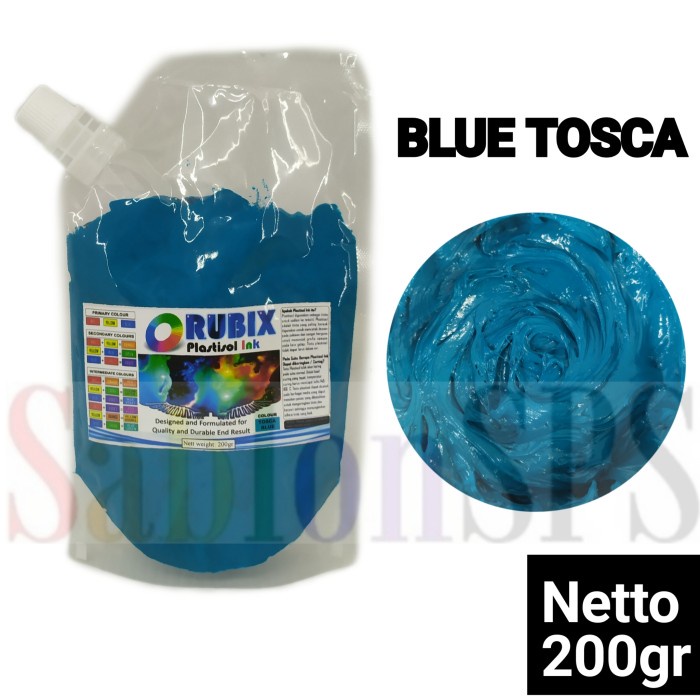

Gilaa!!! Tinta Sablon Plastisol Rubix Tosca Blue Biru Tosca 200Gr Bergaransi