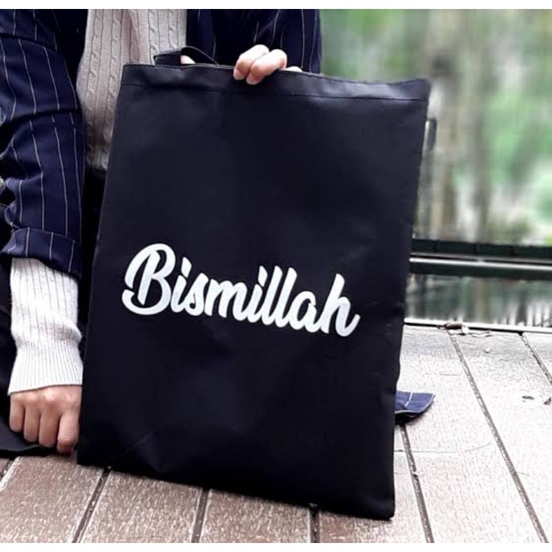 Totebag Pakai Resleting Totebag Bismillah