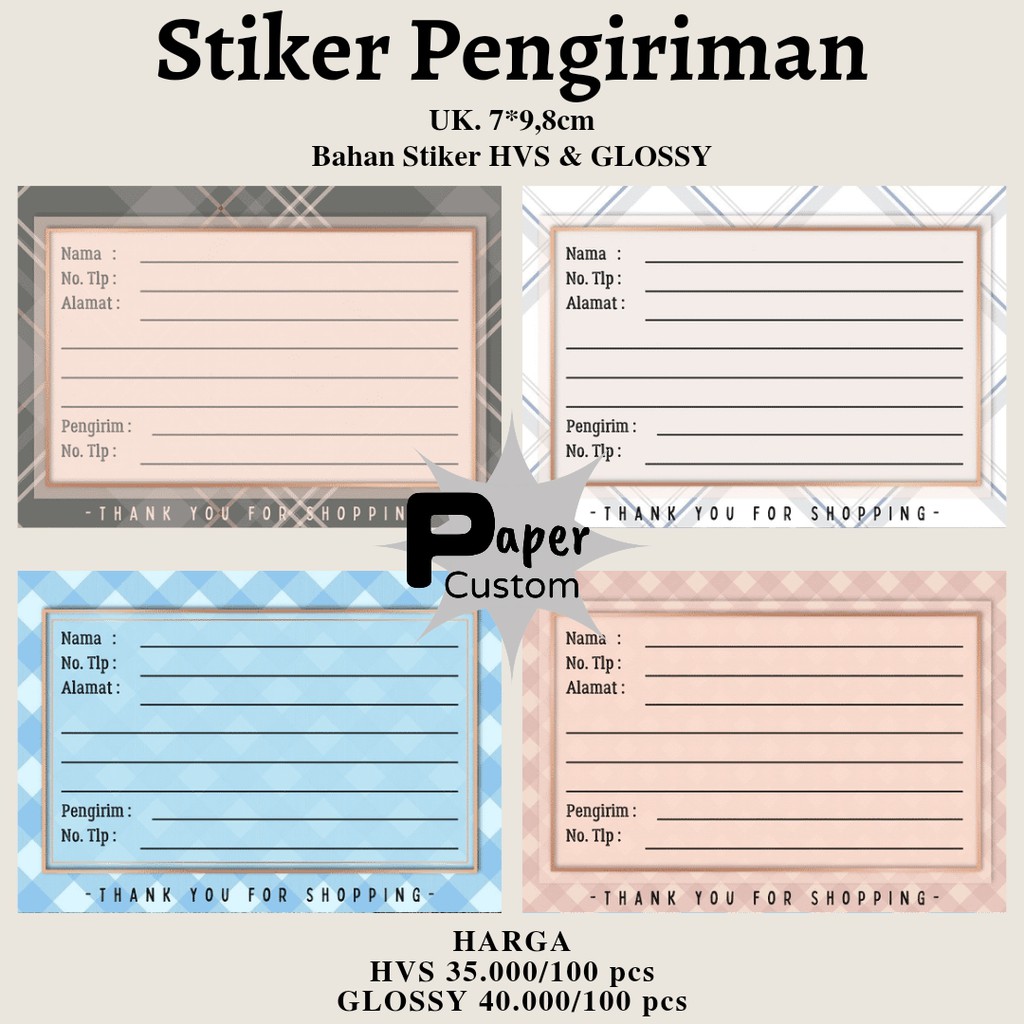 

STIKER PENGIRIMAN ONLINE SHOP READY STOCK