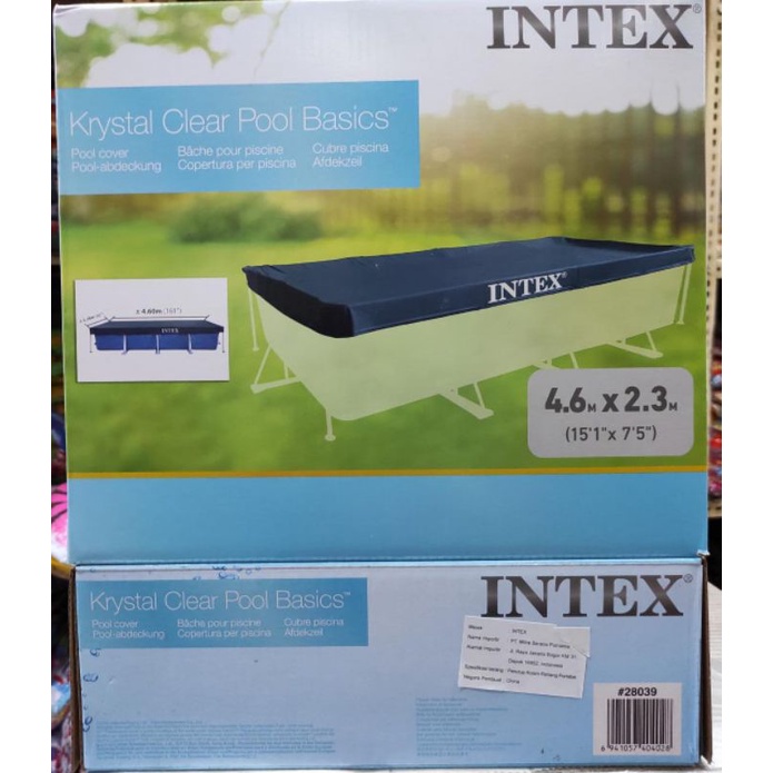 INTEX 28039 | cover kolam renang intex | tutup kolam merk intex ukuran 4,6 x 2,3meter |penutup kolam