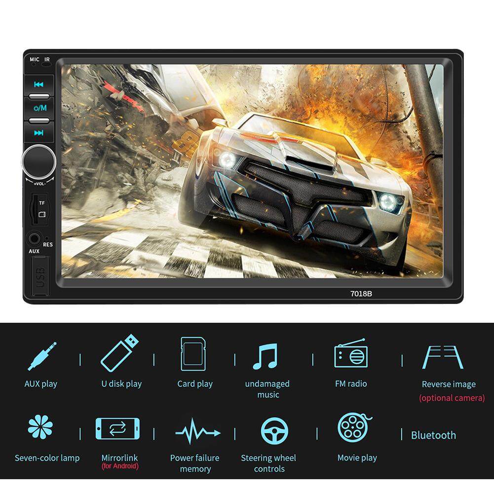 7018B 7010B Head Unit Android Double Din 7 Inch Bluetooth Audio Car MP3 MP5 Player In Touch Screen Radio Dan Kamera Mundur Mobil LED