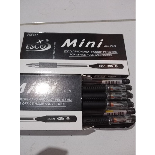 Pulpen gel Esco Mini RB RedBlue 0.5mm Hitam Murah / gel pen / pen gel