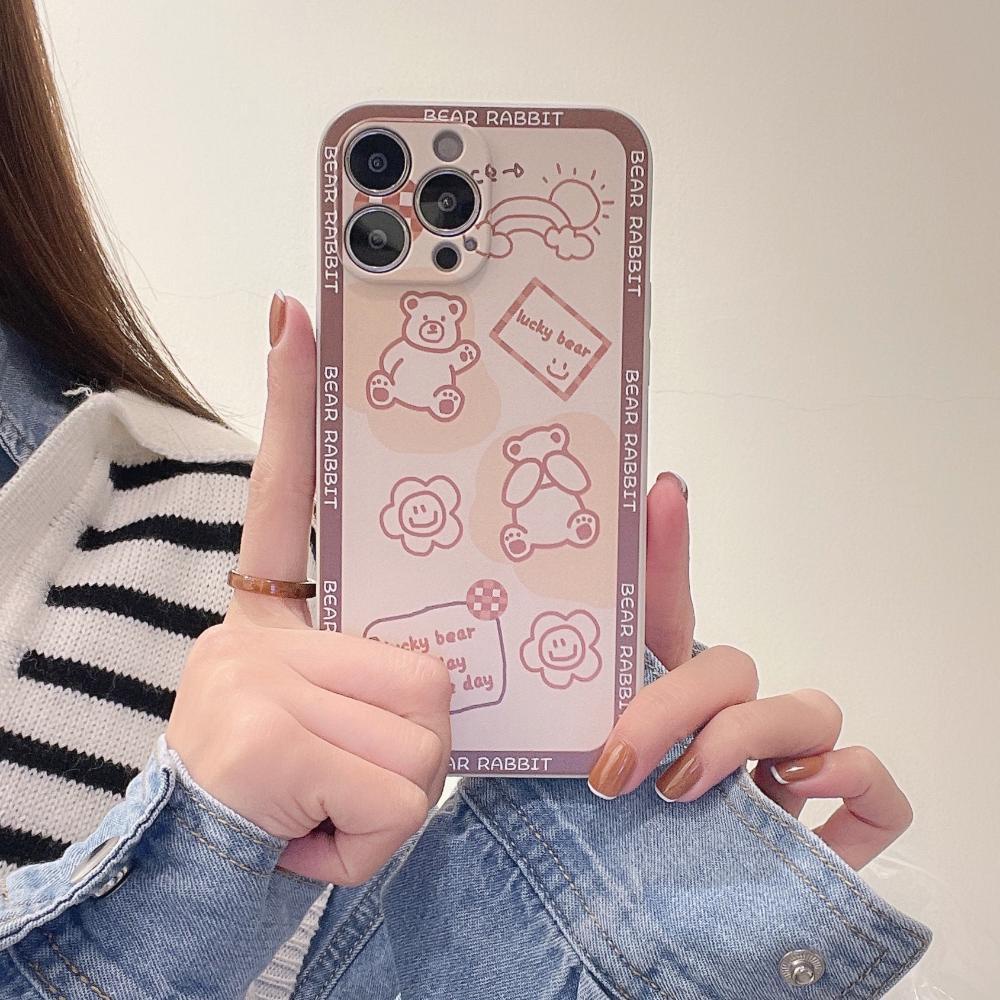 Soft Case Silikon Motif Kartun Brown Bear Untuk Iphone 13 Pro Max 12 Pro Max 11 Pro Max 7 Plus Xr Xs Max 11 Pro 7 8 Plus