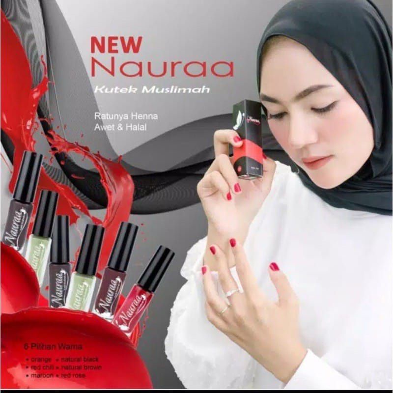 (GROSIR MIN 3PCS) PROMO KUTEK NAURAA HENNA INAI MUSLIMAH PACAR KUKU HALAL NAURA NAURAA