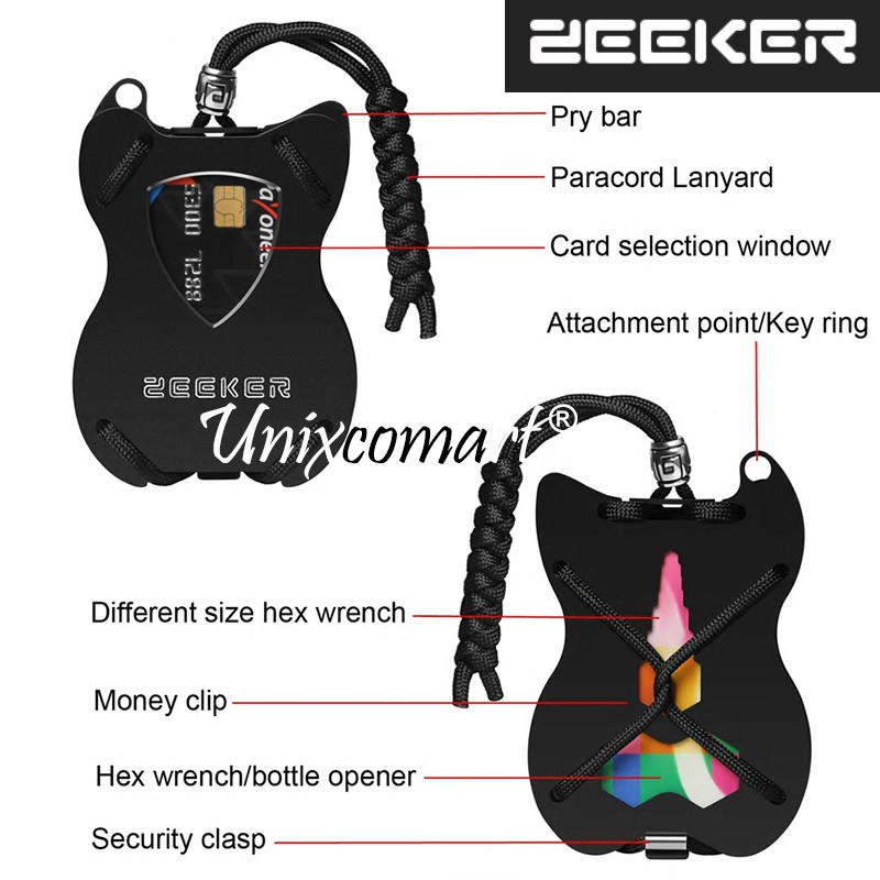 ZEEKER Guitar Dompet Kartu Tempat ATM Smart Wallet Card Holder RFID