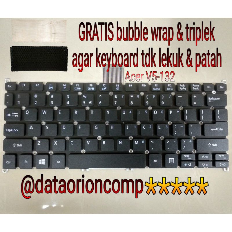 Keyboard Acer V5-121 V5-131 V5-132P V5-132 V5-122P V5-171 ES1-132 hitam