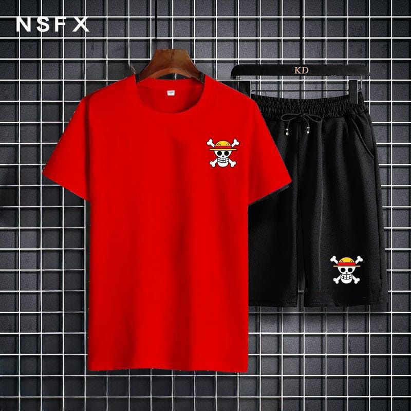 SETELAN PRIA LUFFY PENDEK KAOS + CELANA