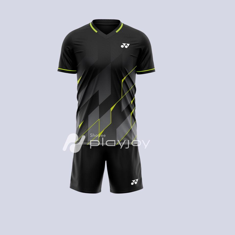 Harga Spesial.. 1 Set Baju Badminton Yonex V2 Pria Wanita Dewasa Kaos Bulutangkis Volly Jersey Futsa