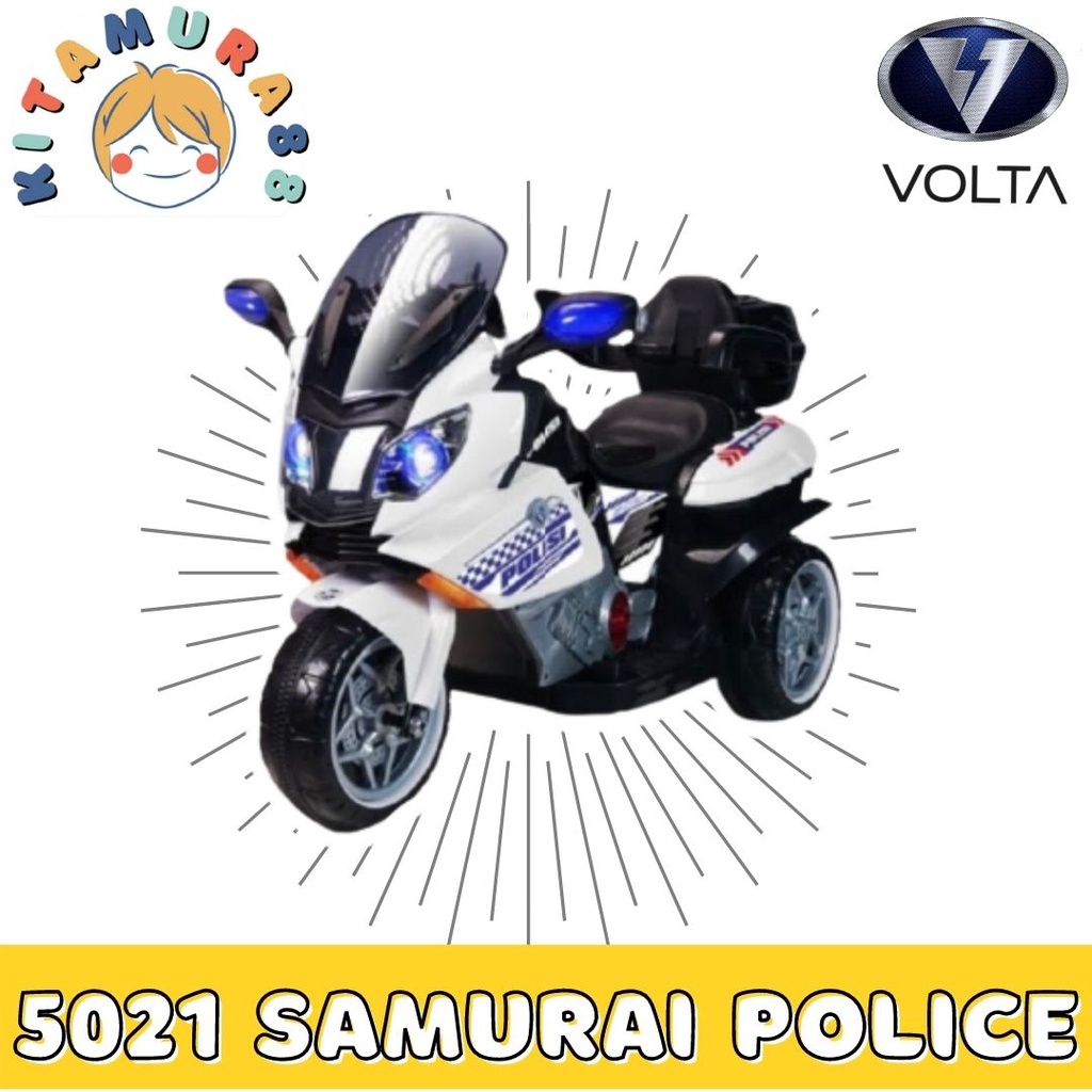 TERMURAH! MAINAN/MAENAN MOTOR ANAK/ MOTOR MOTORAN AKI/ VOLTA SHP SAMURAI POLICE 5021 Ada FREE HELM