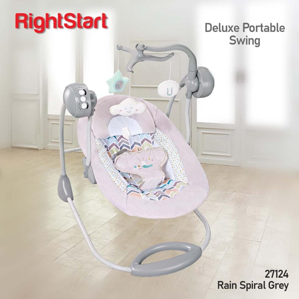 Ayunan Bayi Elektrik Otomatis Right Start Deluxe Portable Baby Swing Rocker Bouncer