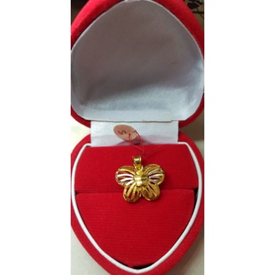 liontin emas asli model kupu kupu