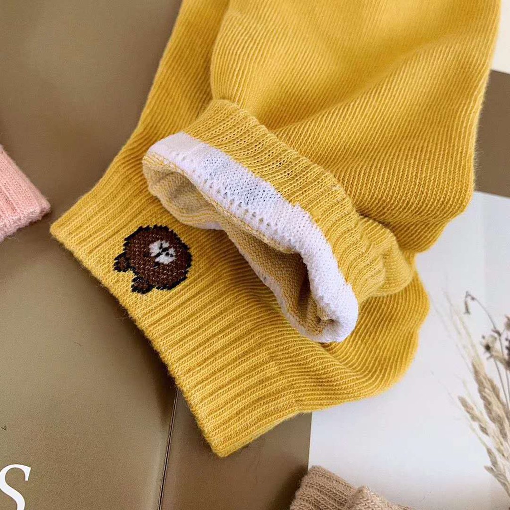 Kaos kausKaki Pendek Wanita Pria Semata Kaki Ankle Angkle Import Murah Motif cony bear flowers 431