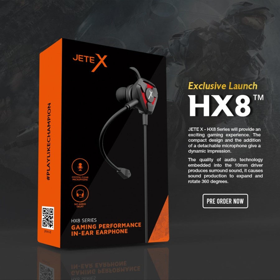 Headset Gaming Mic Earphone Gaming JETEX HX8 - Garansi Resmi 2 Tahun