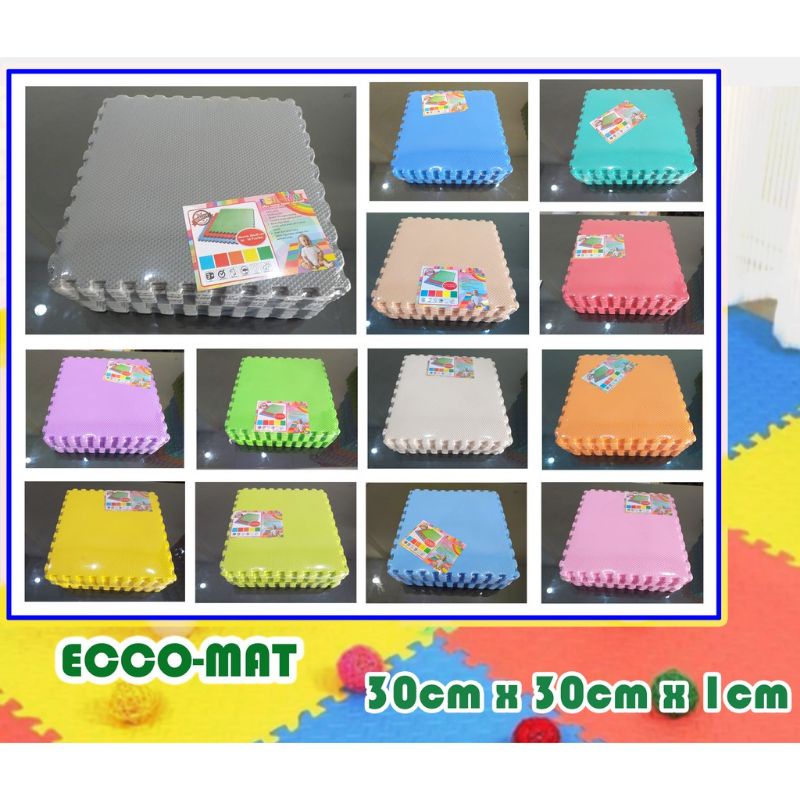 Matras Puzzle Ecomat Evamatras / Matras Playmat polos / Karpet Puzzle 30x30x1cm