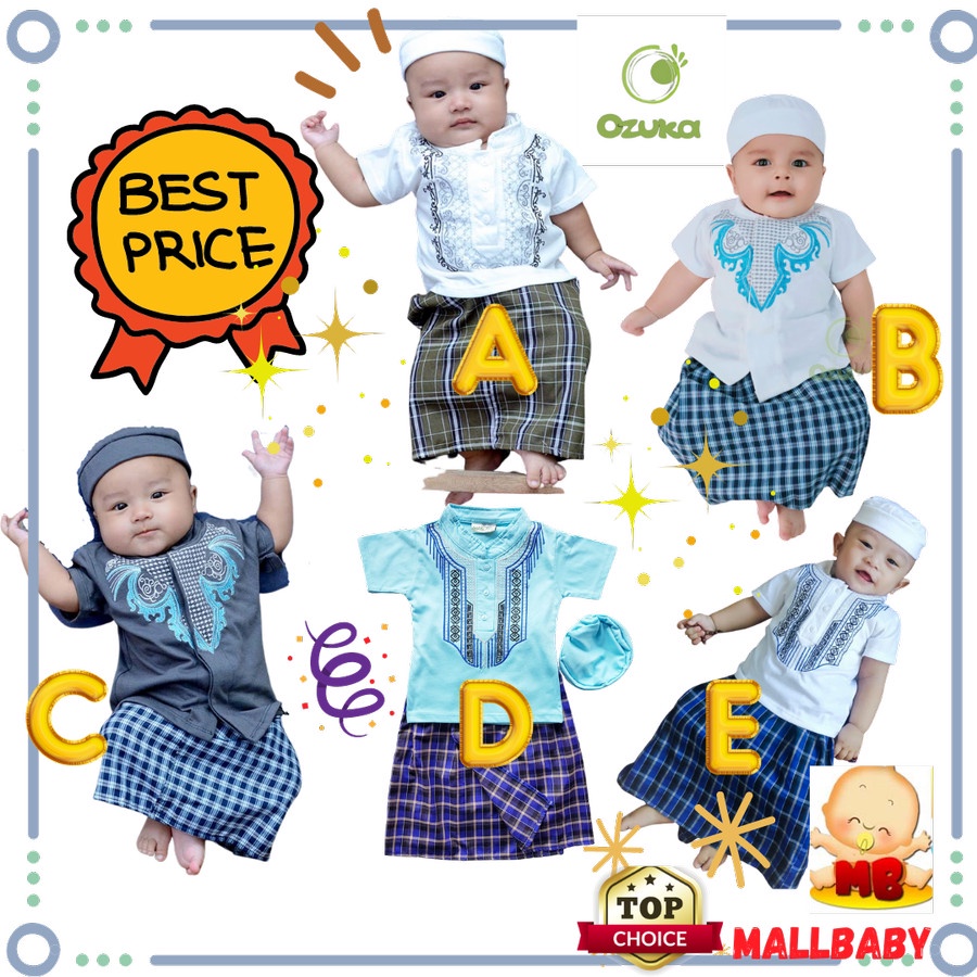 Ozuka GROSIR Baju Koko Anak Bayi Muslim Bayi Laki Laki SNI per 6 pcs