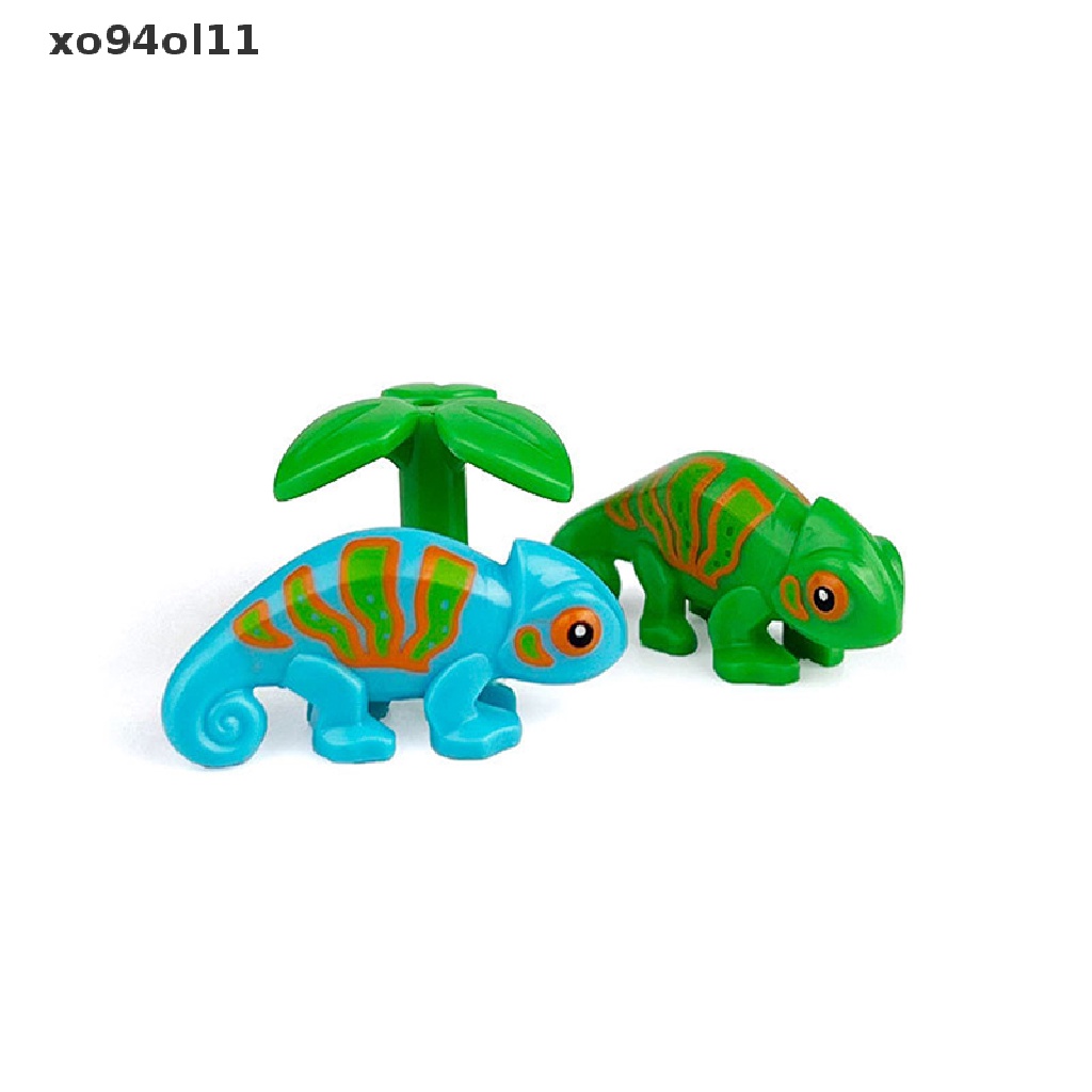 Xo 5PCS Mainan Balok Bangunsusun Model Lego Bentuk Lizard Bunglon Untuk Hadiah Anak OL