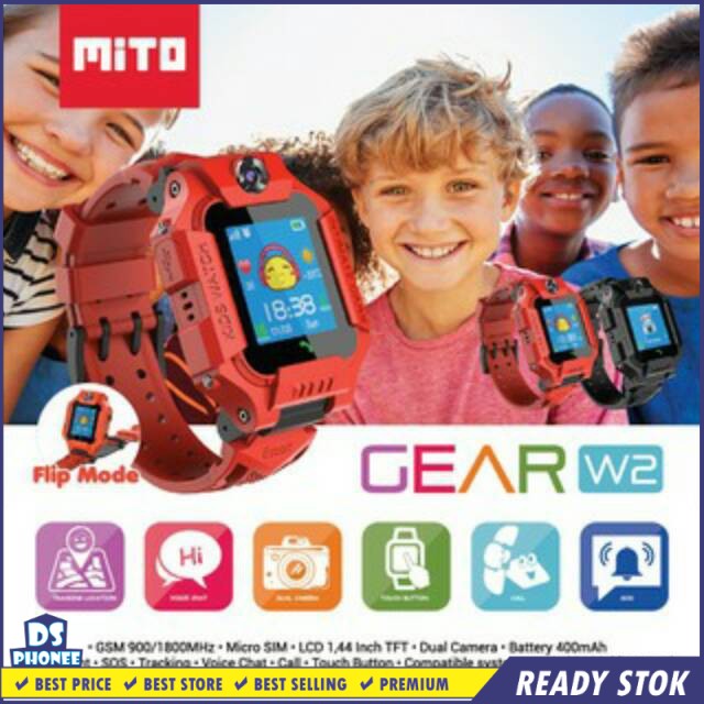 jam tangan anak Smartwatch original gear W2 mito jam aimo imo aimoo dua kamera spiderman