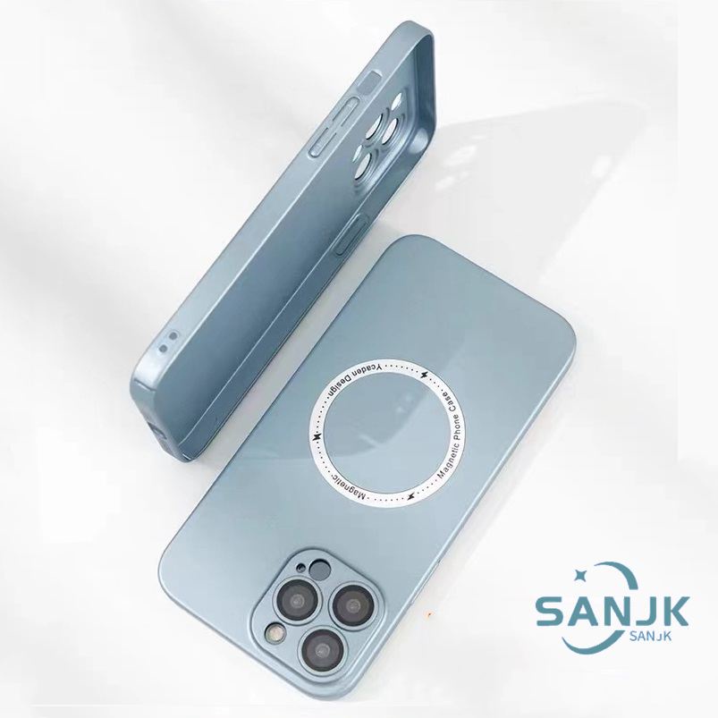 Magnetic Carbon Fiber Phone Case for Case iPhone 11 Pro MAX 12Pro MAX 13 Pro MAX Pop-Up PC Hard Shell Lens Cover Full Coverage Shockproof Protection