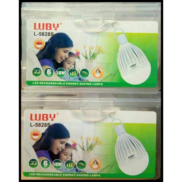 Lampu Emergency Led Luby 18W (L-5828S) + Powerbank Charger Handphone