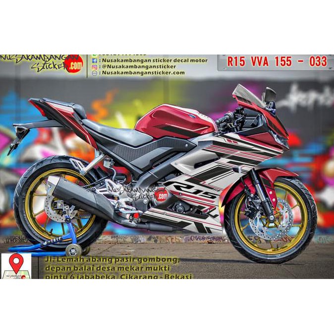 Decal Sticker Motor Yamaha R15 V3 Full body - Hitam