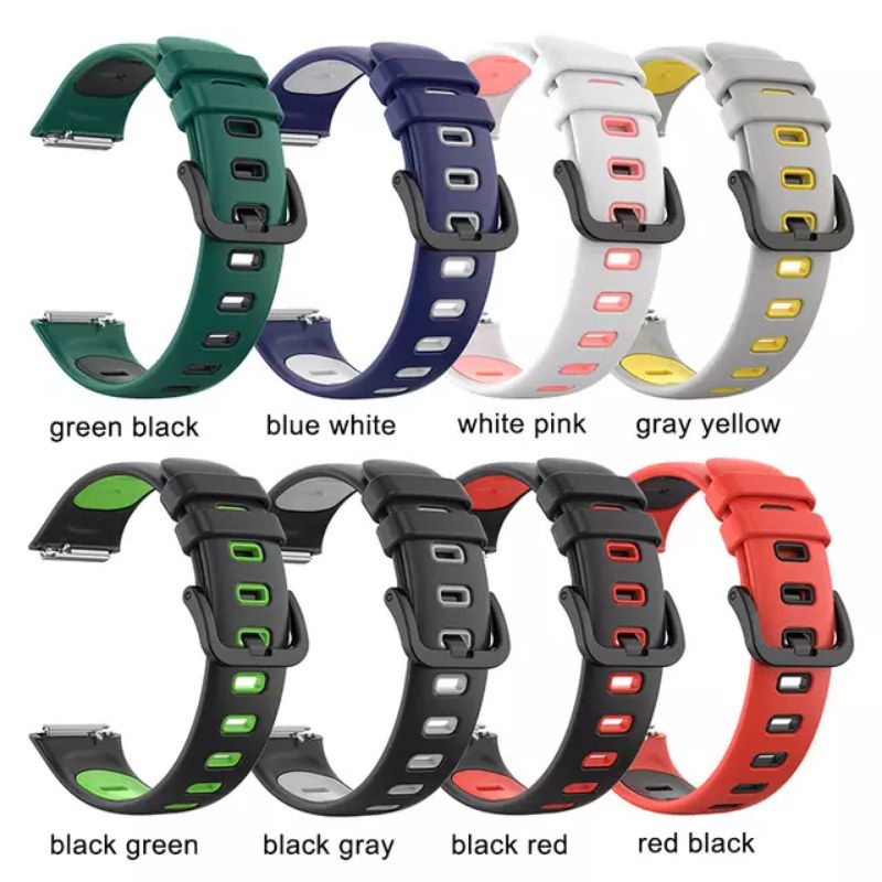 Strap Pengganti Twotone Sport untuk Huawei Band 7 Quick Release Material Silicone Lembut