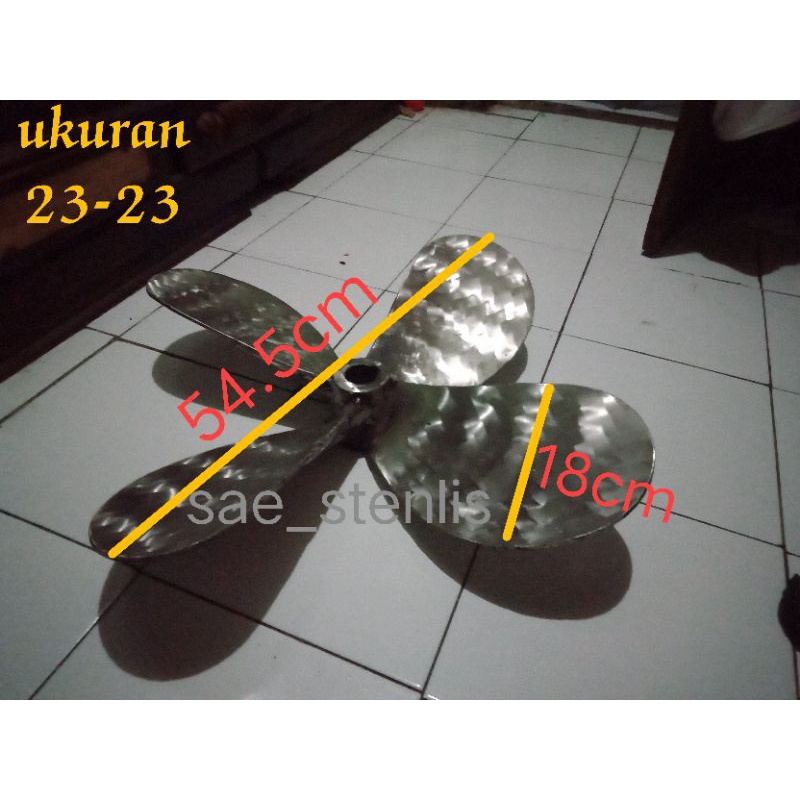 propeller kapal stenlis ukuran 23-23
