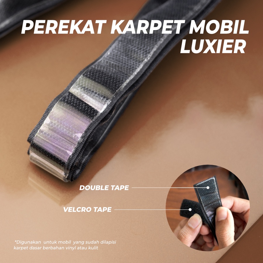 Perekat Karpet Mobil Luxier Velcro Double Tape Kuat Premium
