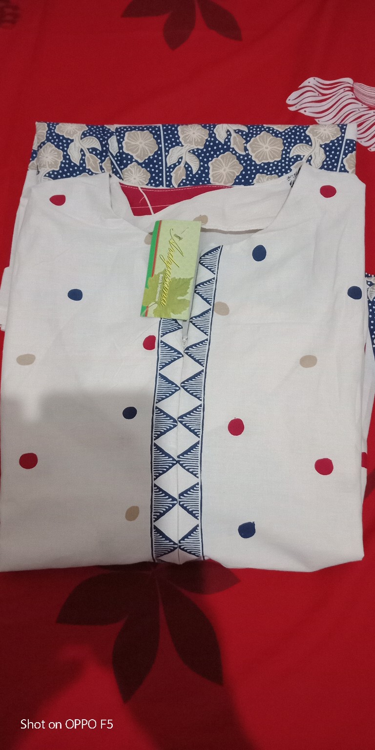 Tunik Batik Solo Asli Motif Bu Lurah Free Masker (size Bisa Request)