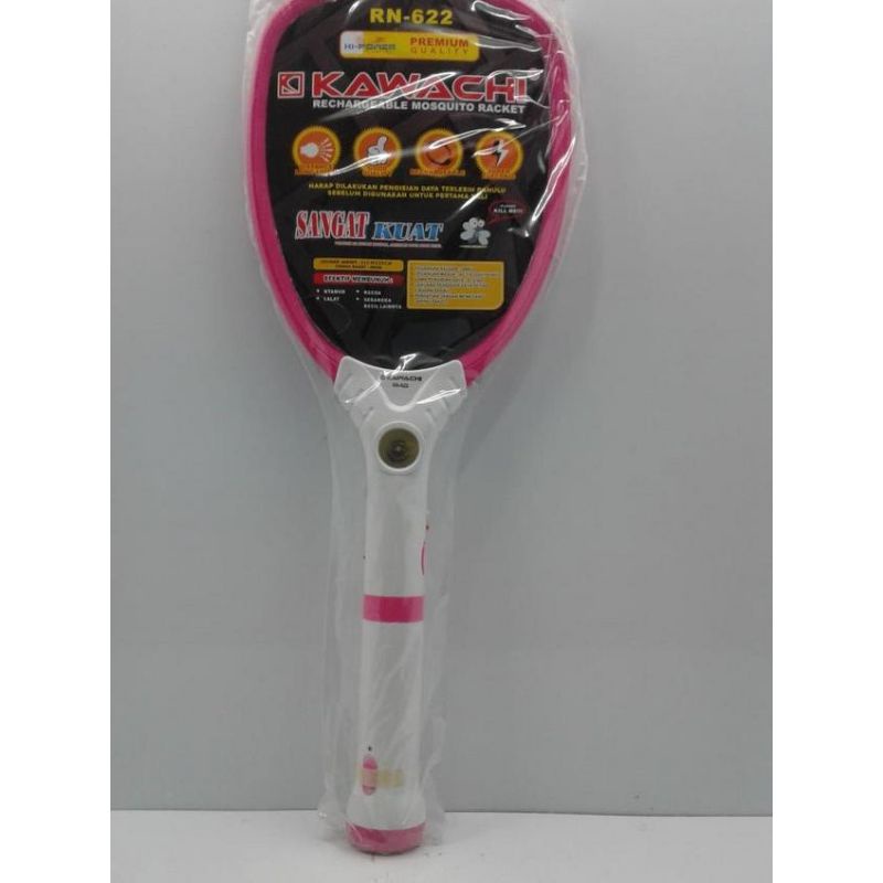 Raket Nyamuk Cas Kawachi 622 Besar plus senter