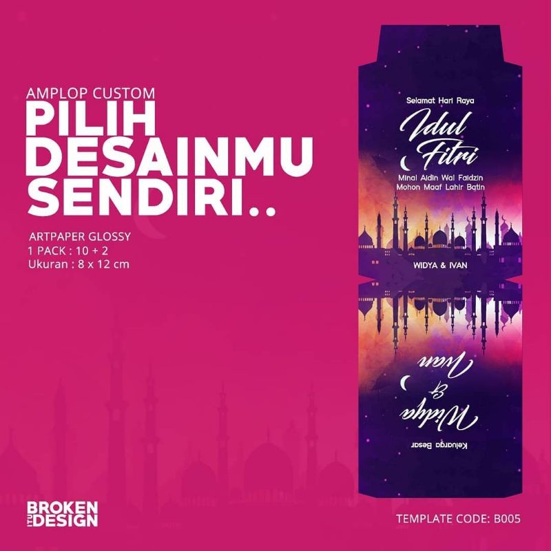 

Amplop Custom Lebaran/Angpau Lebaran Seri B005