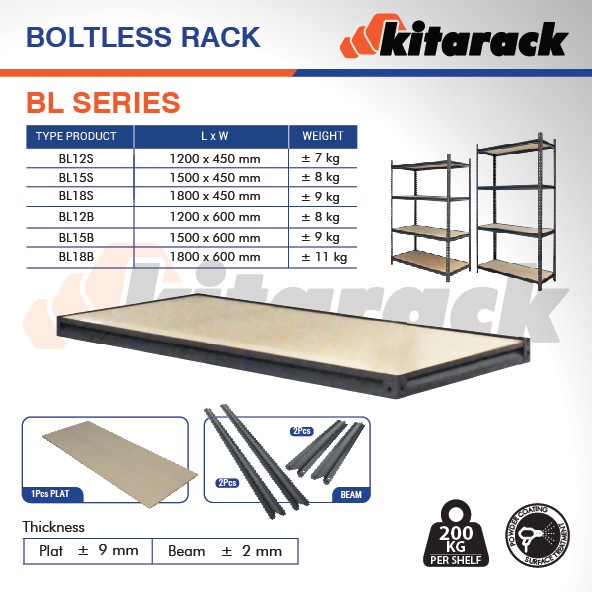 BL150S KITARACK LAYER BOLTLESS RACK FOR BR2115S &amp; BR1815S