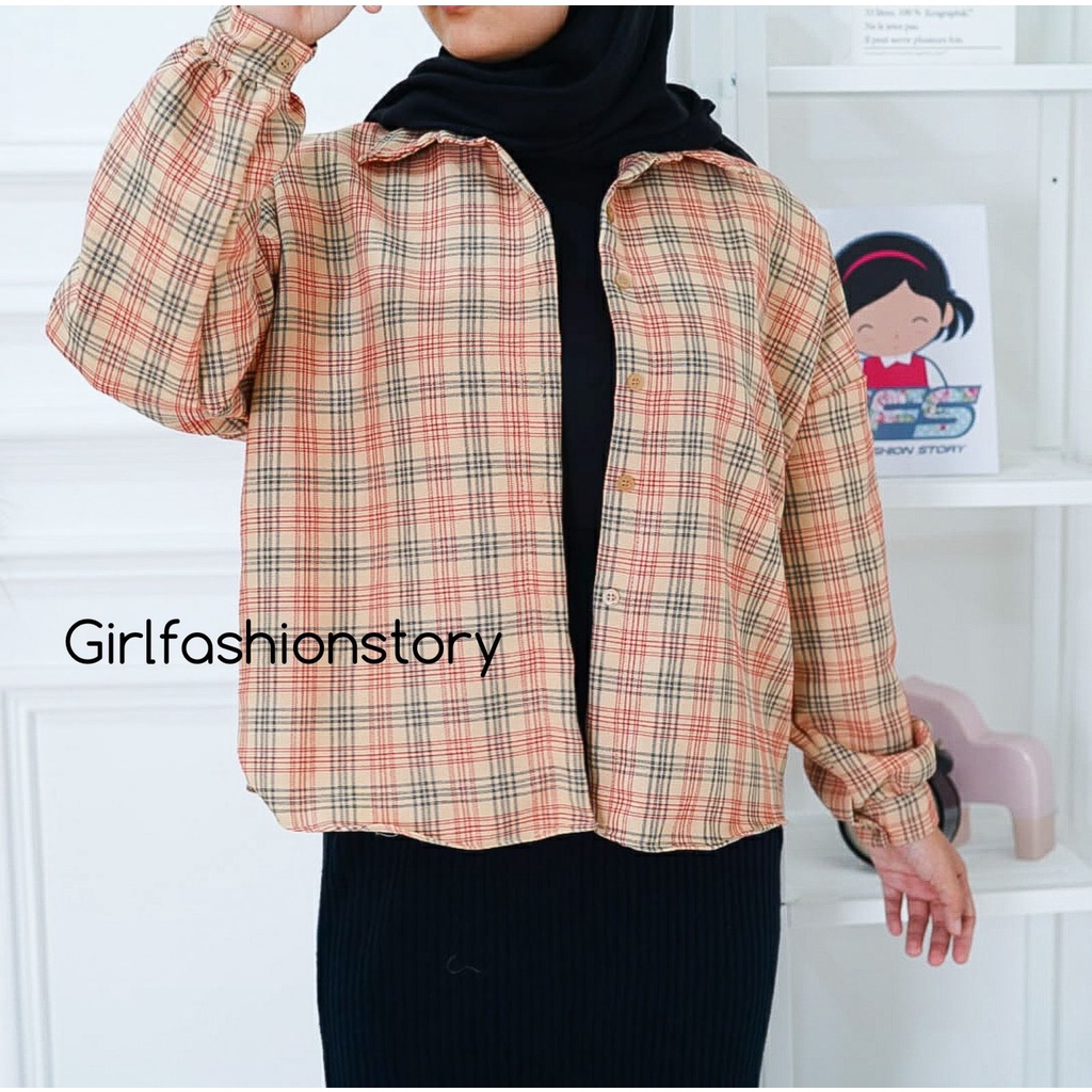 GFS OVERSIZE TARTAN SEMIWOLL SHIRT