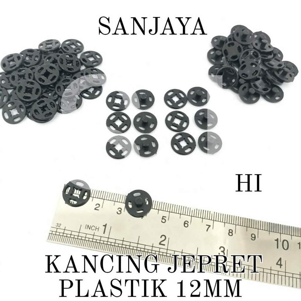 KANCING CETET PLASTIK 12MM / KANCING PLASTIK UKURAN 12MM / KANCING JEPRET PLASTIK 12MM