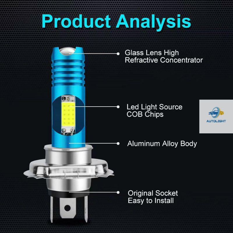 Lampu Motor Led M11G H4&amp;P15D Senja Biru