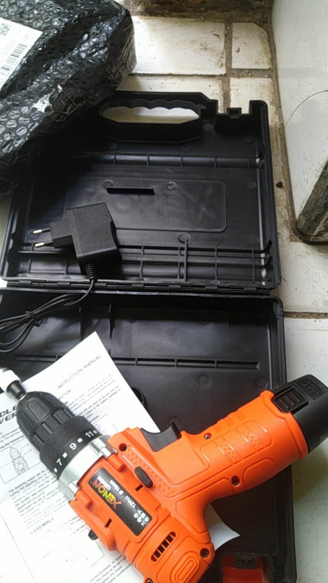 Xenon Cdd500e Mesin Bor Cas Charger 12v Cordless Drill 1 Baterai