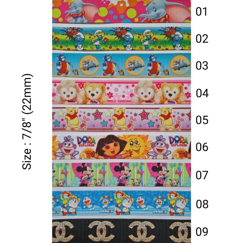 

Pita Grosgrain Motif Character Per Yard | Pita Grosgrain Gambar Karakter Part 1