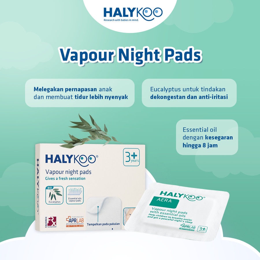 HALYKOO Vapour Night Pads With Essential Oil 3 Years Old+ 5PCS