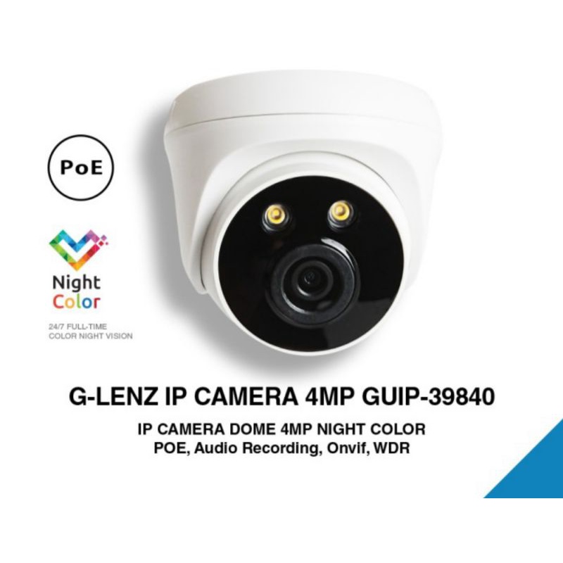 GLENZ CCTV INDOOR NIGHT COLOR TECH - CAMERA GUIP 39840 IPCAMERA 4MP